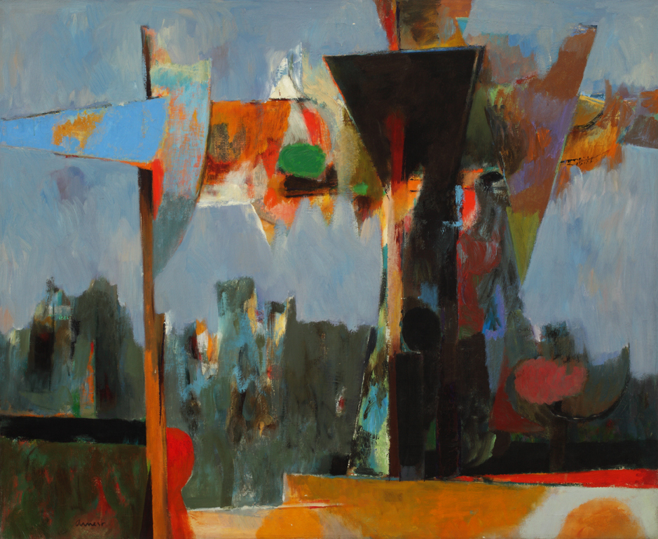 View of City Through Signs, No 2. oil on canvas 1950-1951