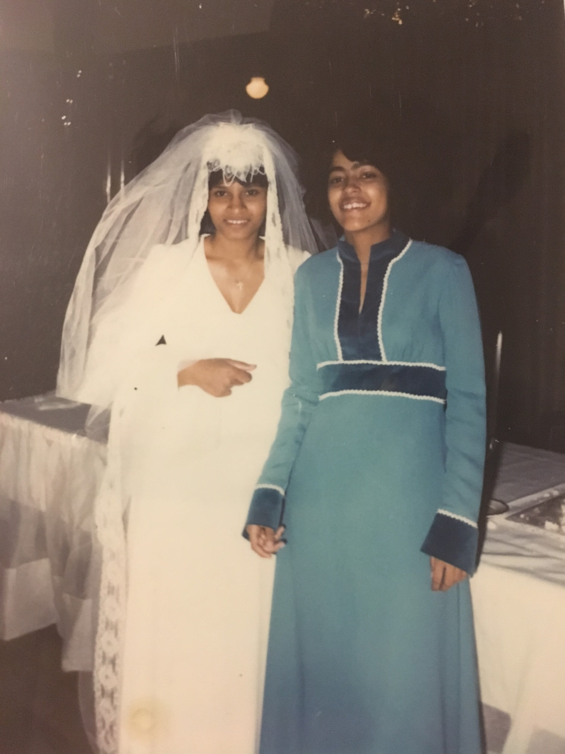 Philomena Herasingh wedding day with attendee Viola Nathan