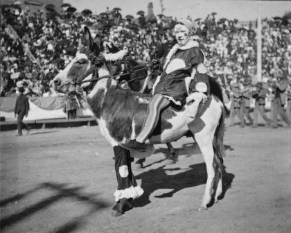 A parade-goer at the Festival of Mountain and Plains