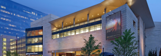 A photo of the History Colorado Center in the evening
