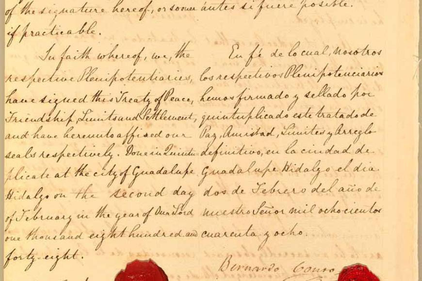Last page of the Treaty of Guadalupe-Hidalgo