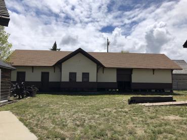 A photo of the Denver, Northwestern & Pacific Railway Depot in Kremmling